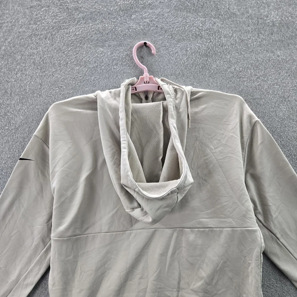 Nike Women Hoodie M Beige Nylon‎ Polyester Fleece Activewear Logo